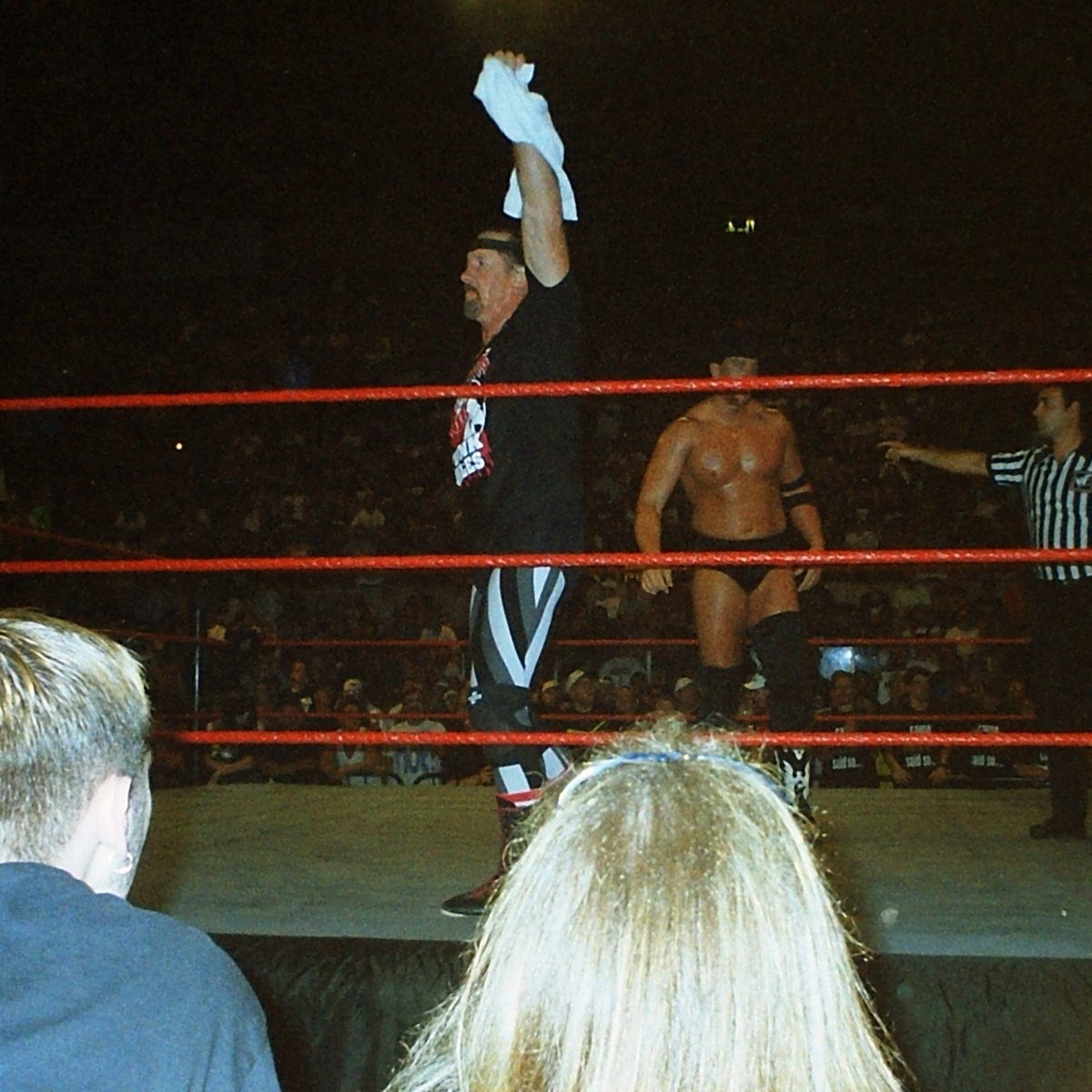 I watched the WWE Vault's video on "tag teams you forgot about" It includes a match I saw in person that I don't think I've seen since: Terry Funk &amp; Bradshaw vs. Too Much. youtube.com/watch?v=81F22H…

That's the back of my head in Row 2. And my photo of The Funker from that night.