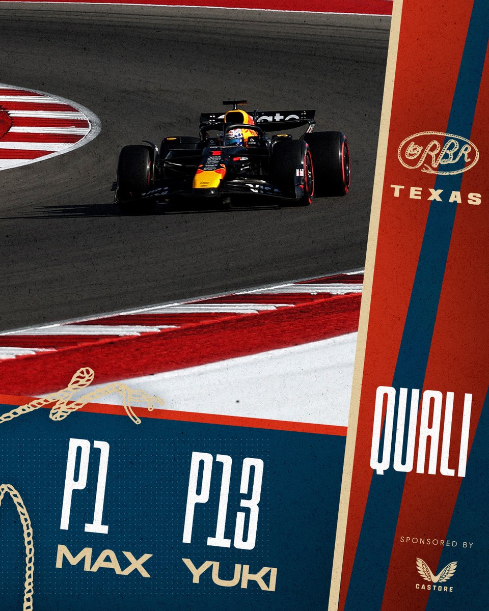 redbullracing's tweet image. Pole on Friday ⏱️ Pole on Saturday ⏱️ Max is on a roll 💪

Result 🏁 Max P1, NOR, LEC, RUS, HAM, PIA, ANT, BEA, SAI, ALO. Yuki P13.

#F1 || #USGP 🇺🇸