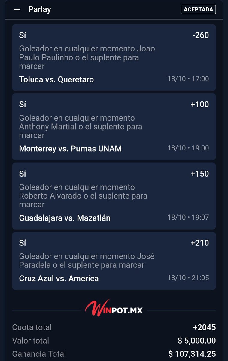 Hoy voy a regalar un chingo dinero. 💵

Un retiro por cada gol de los elegidos de hoy. 🔥

Para participar tienen que seguirme y dar ❤️ Y 🔄