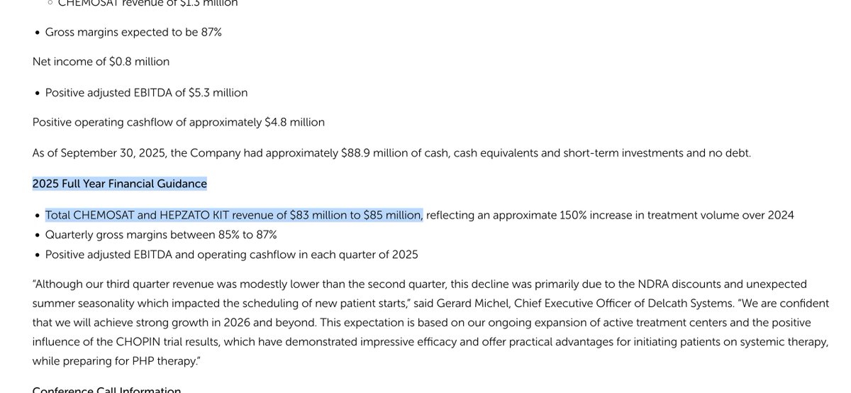 msp12389 (@msp12389) on Twitter photo $DCTH taking '25 guidance down again from $94-98M (May), $93-96 (August) to $83-85M (today) 😱 $DCTH taking '25 guidance down again from $94-98M (May), $93-96 (August) to $83-85M (today) 😱
