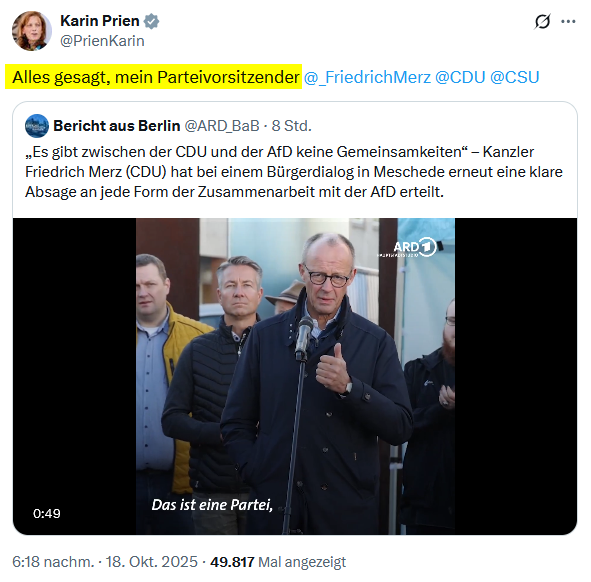 Junge, Junge, was geht denn da in der CDU ab? "Mein Parteivorsitzender"...😏