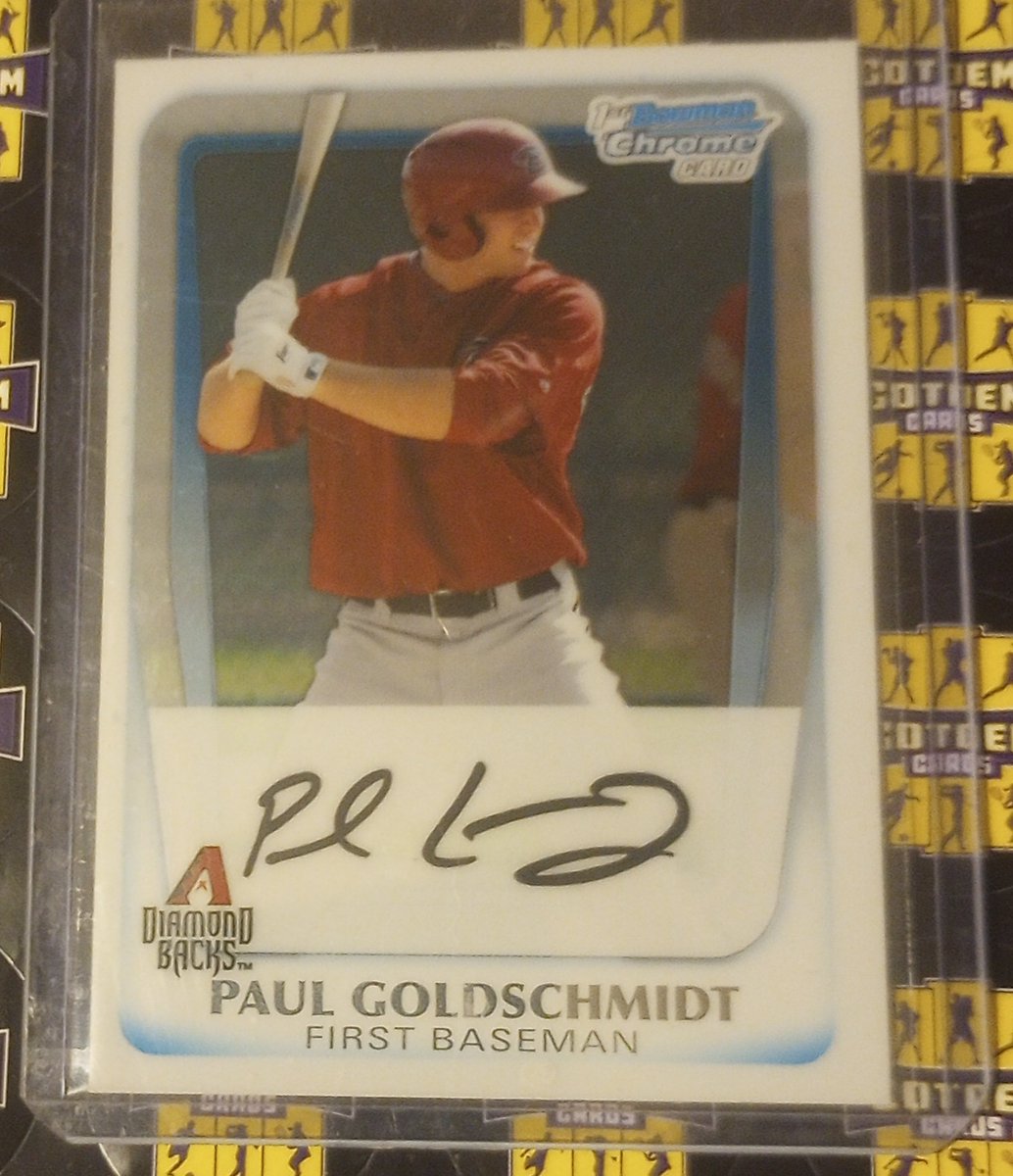 GotdemCards's tweet photo. 2011 Bowman Chrome Prospects #BCP 99 Paul Goldschmidt 1st #YANKEES!#Dbacks #repbx #AZDiamondbacks
$8 OBO
🏆 If you Repost This you're Awesome
🏆 If you tag people into this post You're Amazing
#TheHobbyFamily #THFpro #thehobby #MLBonX #sportscardsforsale #MLB #baseball #sportscards #baseballcards