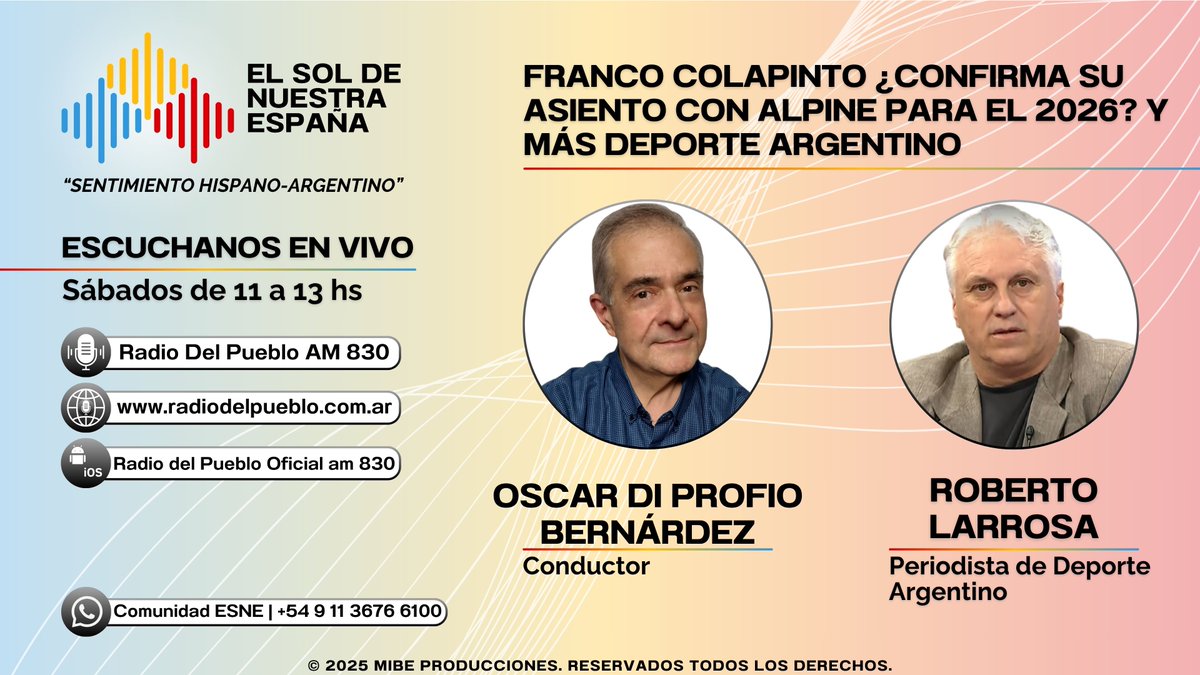 somosesne's tweet photo. Franco Colapinto ¿Confirma su asiento con Alpine para el 2026? y más deporte argentino #SomosESNE @RLarrosa1 

🔴 ESCUCHÁ LA NOTA COMPLETA 👉 https://t.co/Y4vMYdF8lq https://t.co/vA4UcbOLP9