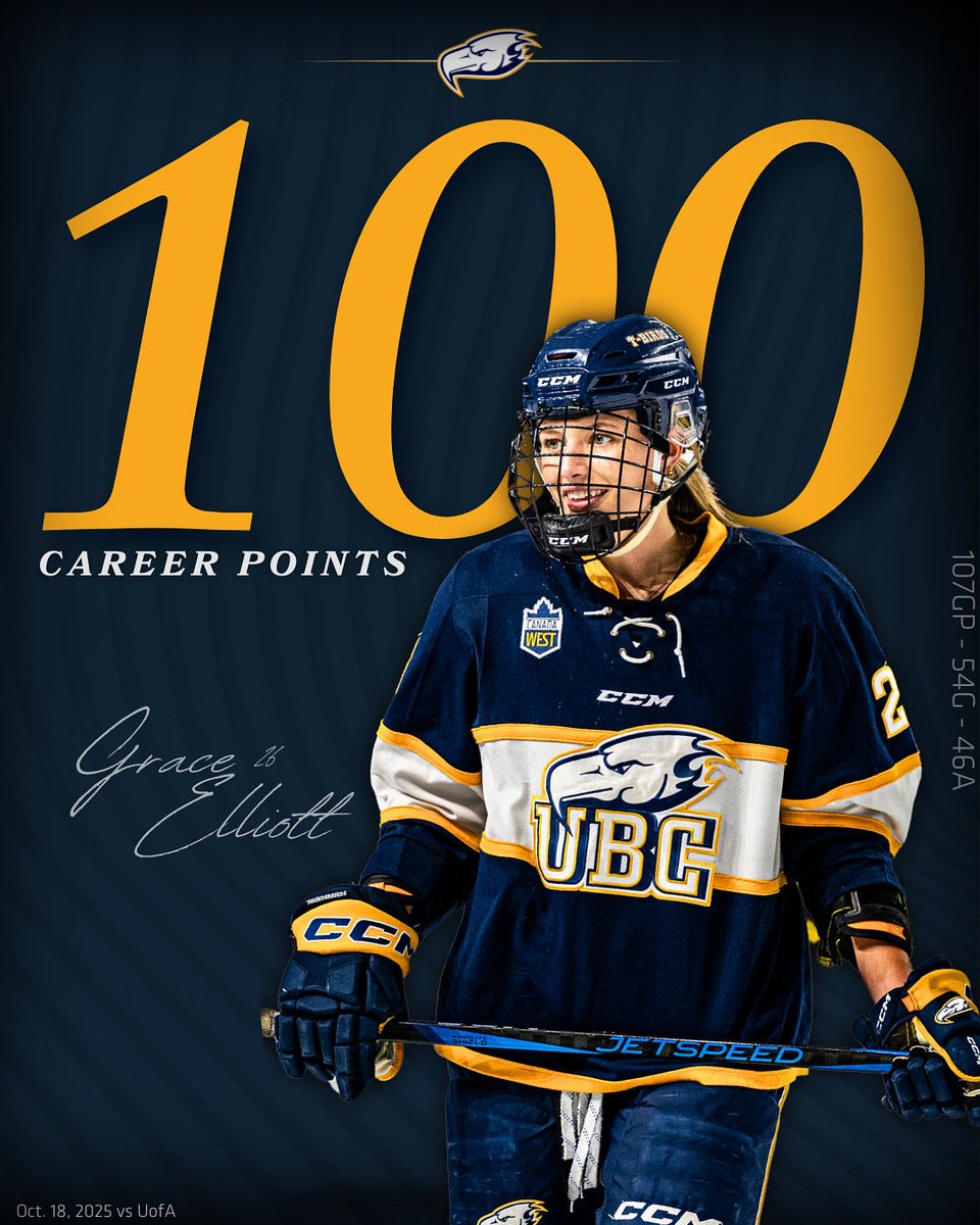 Century Club 💯 

Grace Elliott records her 100th career point in just 107 games played (54G 46A)!!!

#gobirdsgo