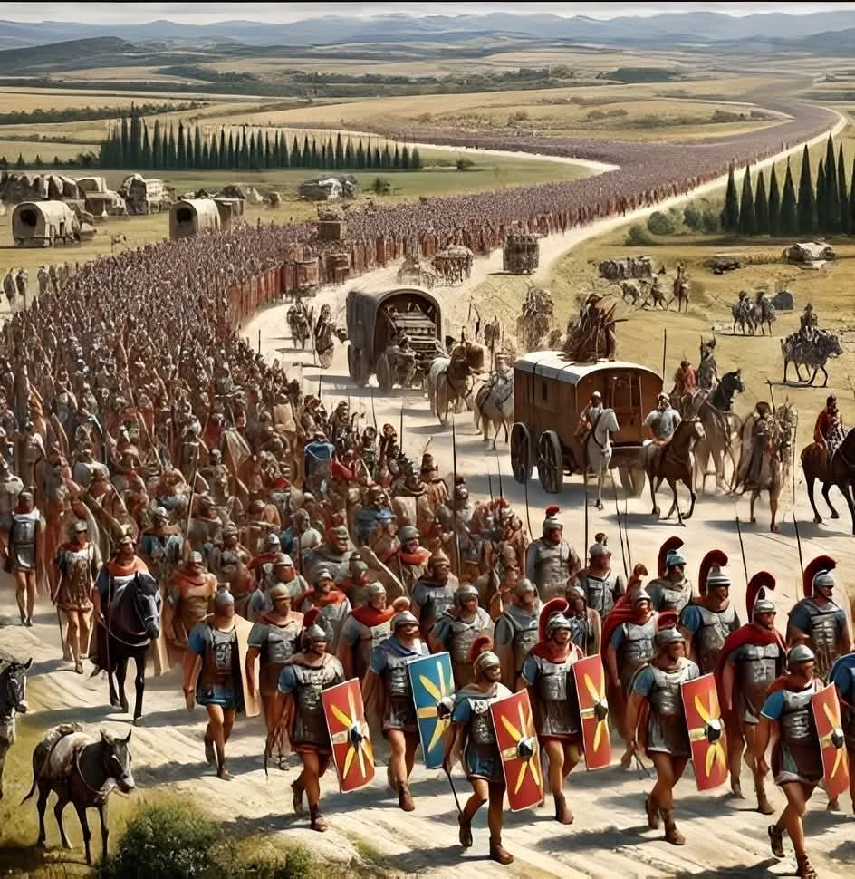 Based on historical accounts, particularly the writings of Vegetius, a Roman military writer from the late 4th Century AD, it is reported that Roman soldiers were required to cover a certain distance in a given period of time as part of their training. A normal march required