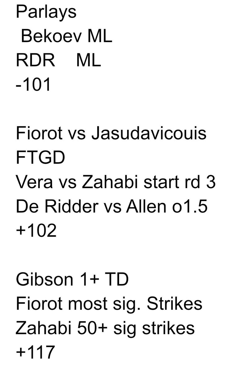 GGippe's tweet image. UFC betting board for today