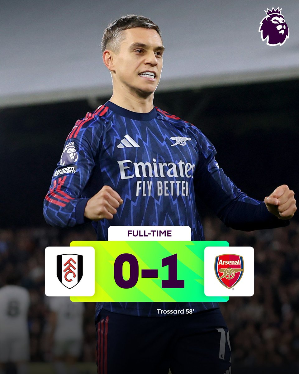 Leandro Trossard wins it for <a href="/Arsenal/">Arsenal</a>, and the Gunners go back to the 🔝 of the table!