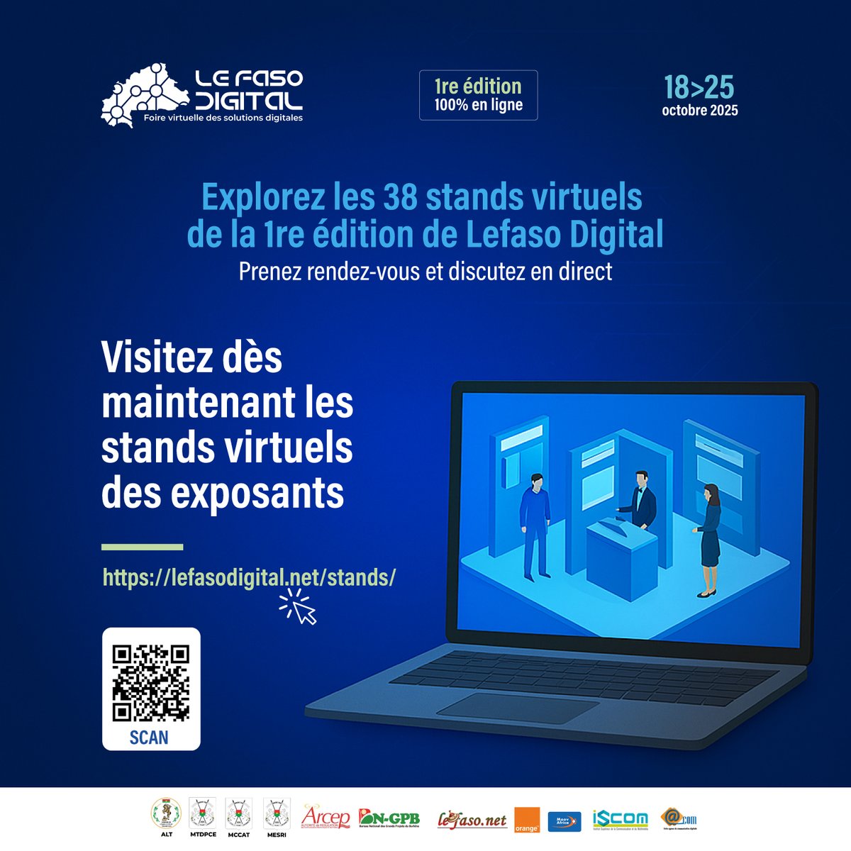 Les 38 stands virtuels de la 1re édition de Lefaso Digital sont ouverts. Visitez, prenez rendez-vous et échangez avec les exposants sur lefasodigital.net/stands #BurkinaFaso #Numerique #Digital