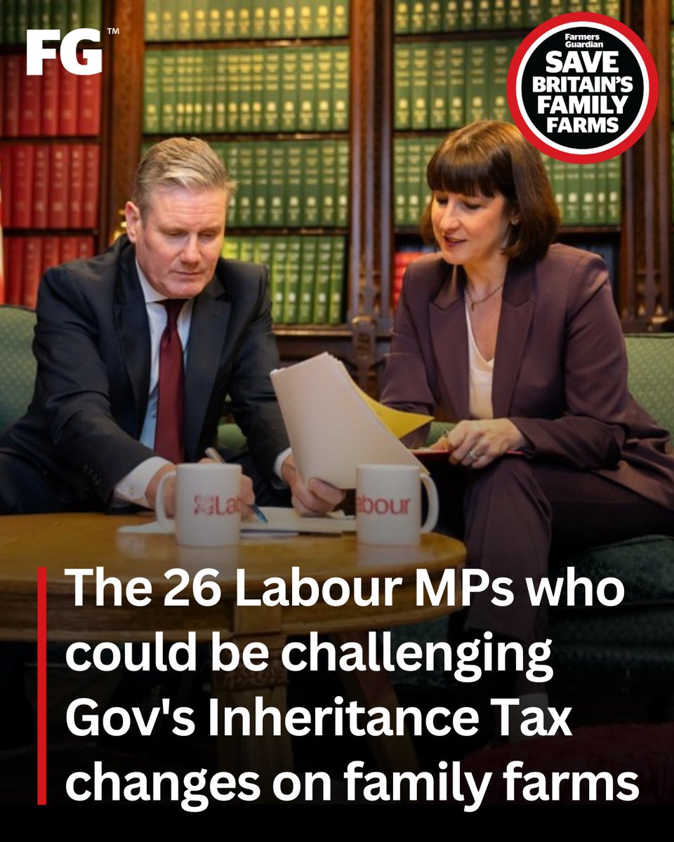 FarmersGuardian's tweet photo. Who are the 26 MPs that form the Labour Rural Research Group – reportedly opposed to the Government's current changes to Inheritance Tax? ❌🚜
🗣️ Penrith and Solway MP Markus Campbell-Savours, part of the Labour Rural Research Group, said: "Let me be clear: if today was the real vote, I would vote against the Government’s plans.
READ MORE: https://t.co/kcCqNwPF0F