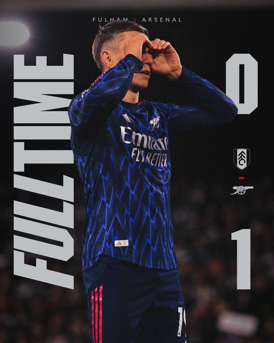 Full Time: Fulham 0-1 Arsenal