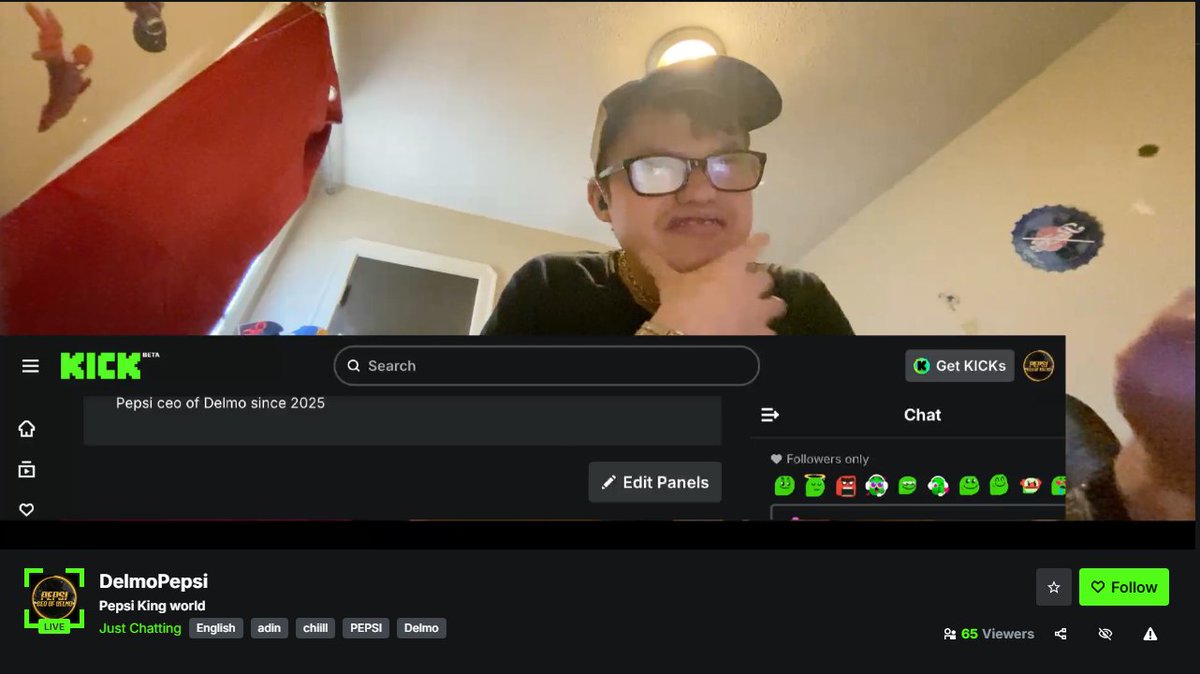 oErrah's tweet image. Well the streamer who goes by the name of &quot;Delmopepsi&quot; seems to be quite pleased with himself chat botting people. 

If you come across him just ban him and save yourself the trouble he may cause.