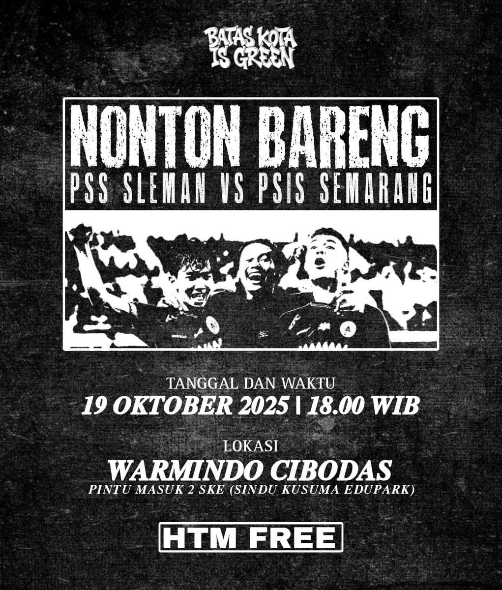 🚨INFO NONTON BARENG🚨
no konvoi!!
no blayer!!
no knalpot brong!!
#pssday