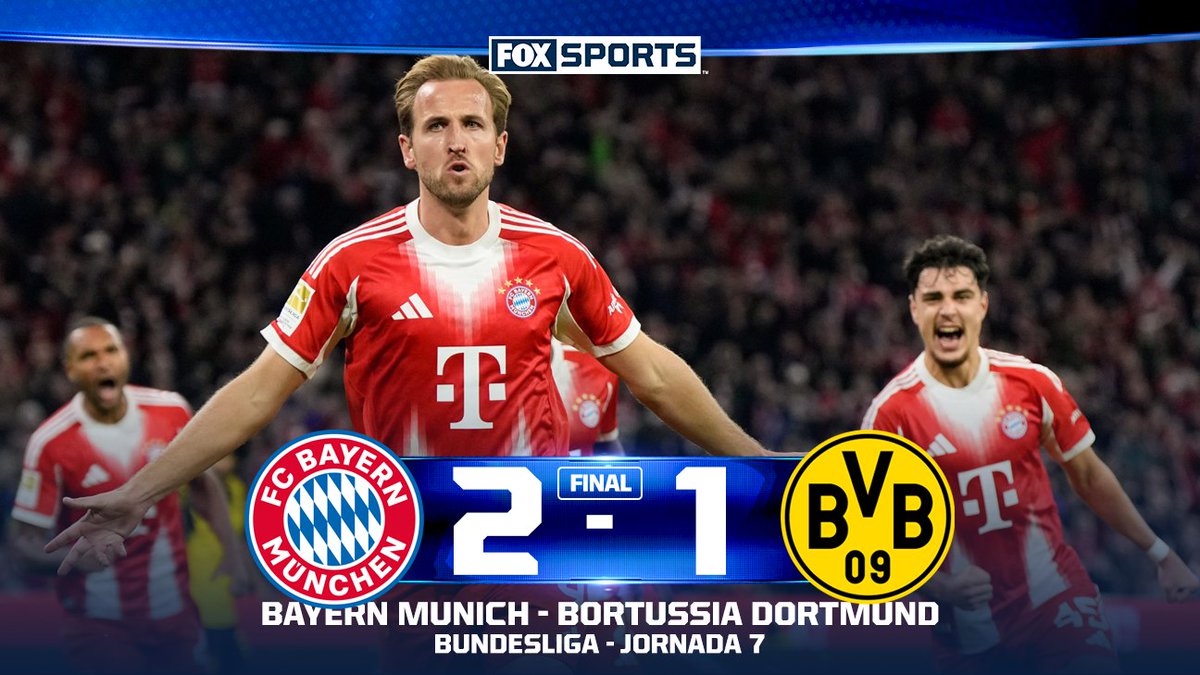 ¡HARRY KANE BRILLA EN DER KLASSIKER!⚽

#CentralFOX Bayern Múnich derrota con sufrimiento incluido a Borussia Dortmund para mantener el paso perfecto en la Bundesliga🇩🇪

foxsports.com.mx/2025/10/18/kan…