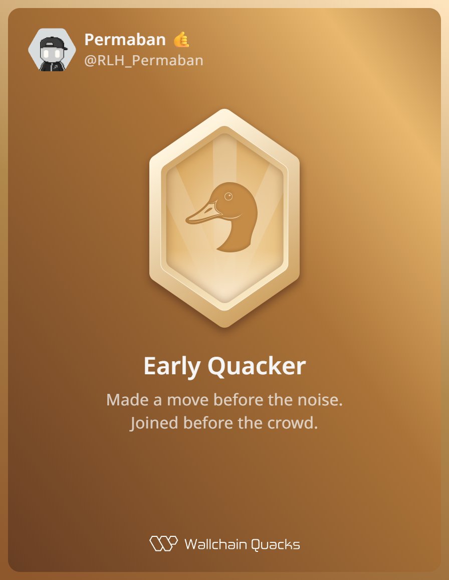 I believe in <a href="/wallchain_xyz/">Wallchain Quacks</a>🦆 

I will be eligible for the Genesis NFT.  

I quack about <a href="/idOS_network/">idOS</a> 🚀

I support my friends.  

I am gonna make it.  

PASS IT ON.