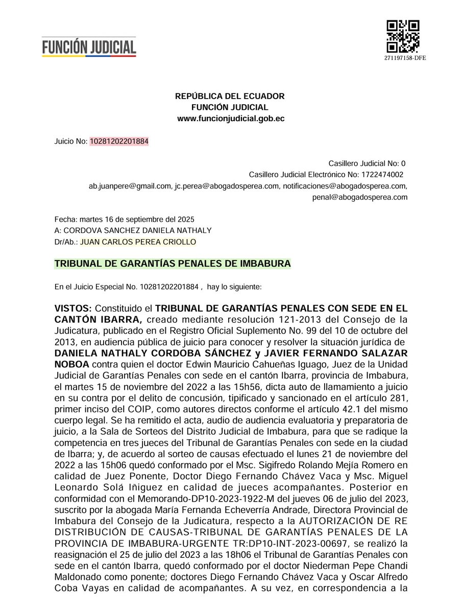 JCPC_593's tweet photo. 🔴ChatGPT como asistente judicial: la mejor ayuda para una administración de justicia:

📌Desde hace unos 8 meses uso ChatGPT (versión pagada).

Desde entonces lo he venido conociendo… y él me ha venido conociendo.

Hoy —por curiosidad y por compromiso con una mejor administración de justicia— lo actualicé para algo que llevaba tiempo intentando: que analice y evalúe resoluciones judiciales, con enfoque en Justicia Penal y Justicia Constitucional.

Hoy lo actualicé en penal.
Y les quiero mostrar algo del resultado.
Vamos mejorando. ⚖️

Yo uso ChatGPT bajo la idea que ya dijo el Prof. Daniel González Lagier:

ChatGPT es mejor que los humanos. Supera al ser humano en la rapidez, precisión y coherencia con que procesa y organiza información lingüística y lógica, aunque sin comprender su sentido.

Véanlo ustedes mismos.
Usé la sentencia condenatoria del Tribunal de Garantías Penales de Imbabura, en el juicio N.° 10281-2022-01884, donde ejercí la defensa.

Pueden descargarla del SATJE y revisarla.
Yo, desde que escuché la decisión sabía que tendría errores y después al analizarla con mi teoría del caso (método) lo confirmé y hoy mi asistente Riuk, el nombre de mi ChatGPT, lo re-confirmó.

Vean lo que adjunto👇🏽

#EfectoPerea #JusticiaPenal #IAyDerecho #DefensaTécnica #LitigaciónPenal #MotivaciónJudicial #ChatGPT #EscuelaDeDefensores_ByPEREA