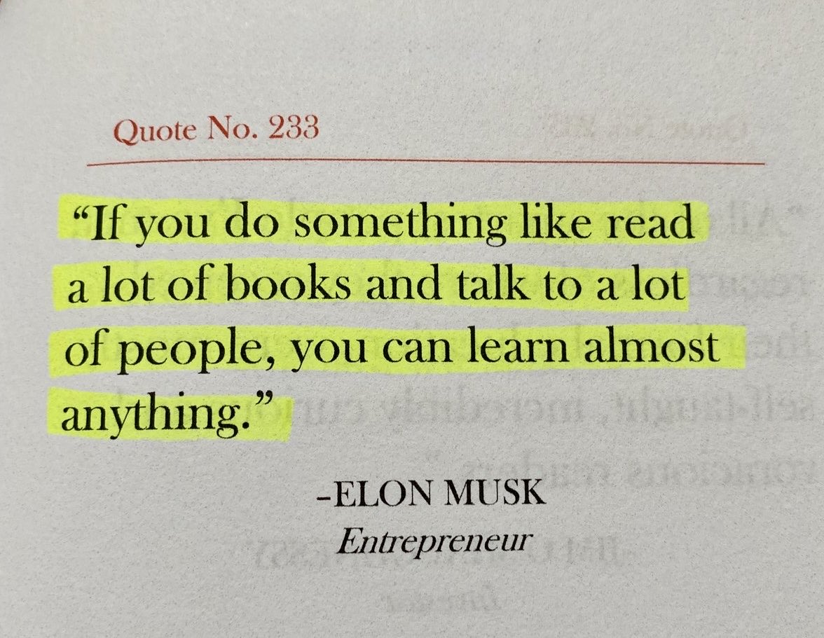 readswithravi's tweet image. Wise words from Elon Musk: