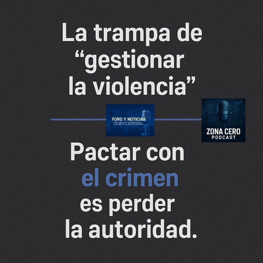 Otra vez algunos sociólogos y criminólogos intentan instalar la idea de que con el delito se negocia. Una idea tan absurda como peligrosa, al delito no se lo negocia, se lo enfrenta y se lo reprime. Y no uso la palabra “combate” porque ya dirán que “no es una guerra”. Pero