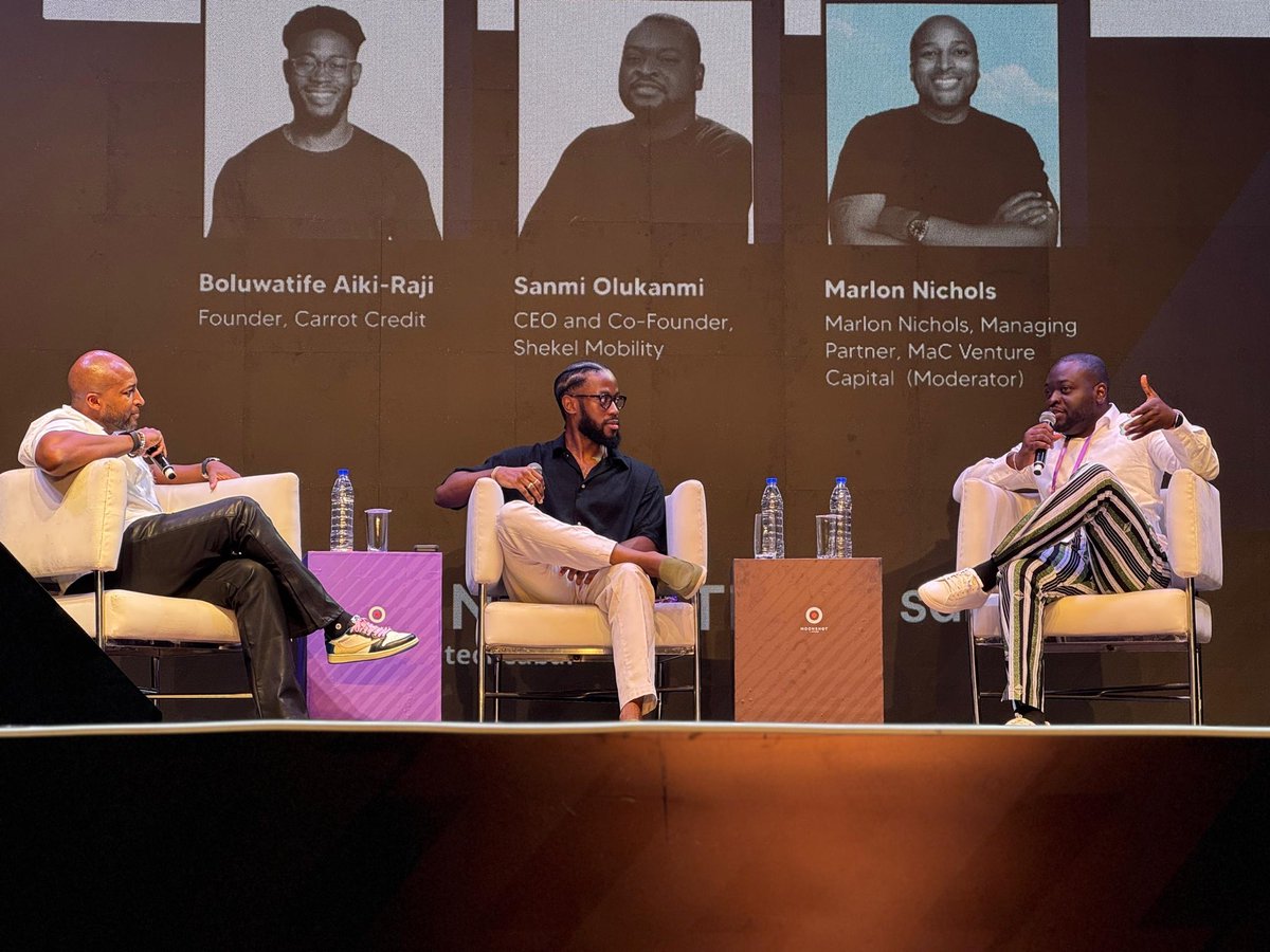 Big conversations. Bold ideas! 💪

Our Co-founder, Sanmi Olukanmi joined Boluwatife Aiki-Raji of <a href="/getcarrotcredit/">Carrot Credit</a> on a panel session moderated by @marloncnichols at TechCabal’s Moonshot 2025 — Africa’s largest gathering of tech leaders, founders, and innovators.