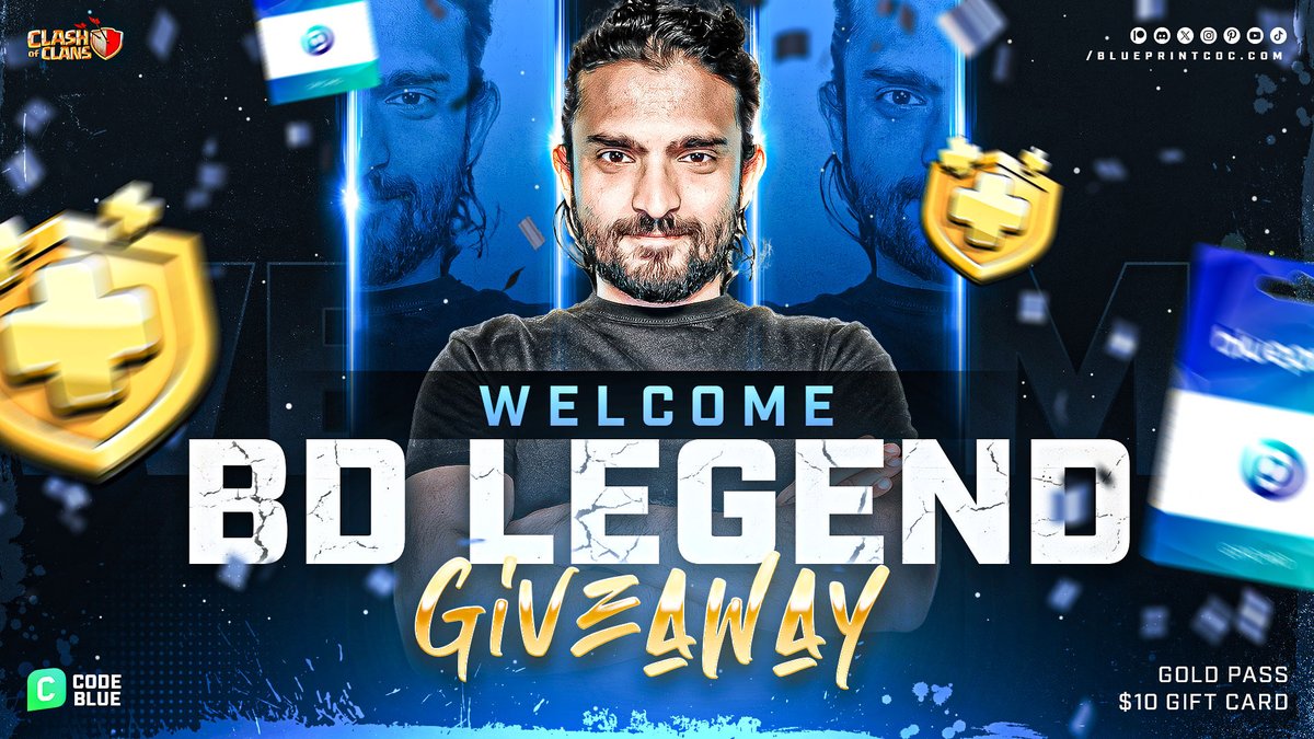 Blueprint | Use Code BLUE (@blueprintcoc) on Twitter photo ๐คฉโProud to Welcome #ClashOfClans Content Creator to our Team!
๐ฅฐโWelcome BD Legend ๐ง๐ฉ ๐บ๐ธ, One of the Top upcoming Content creators to the Blue Family!
๐ฅณ GIVEAWAYS!
10$ gift card + 1 Gold Pass๐ฅ
๐โTo Participate:
๐ Follow <a href="/BDLegendCoC/">BDLegend - Clash of Clans</a> & <a href="/BlueprintCoC/">Blueprint CoC | Code BLUE</a>
๐ RT and like! ๐คฉโProud to Welcome #ClashOfClans Content Creator to our Team!
๐ฅฐโWelcome BD Legend ๐ง๐ฉ ๐บ๐ธ, One of the Top upcoming Content creators to the Blue Family!
๐ฅณ GIVEAWAYS!
10$ gift card + 1 Gold Pass๐ฅ
๐โTo Participate:
๐ Follow <a href="/BDLegendCoC/">BDLegend - Clash of Clans</a> & <a href="/BlueprintCoC/">Blueprint CoC | Code BLUE</a>
๐ RT and like!