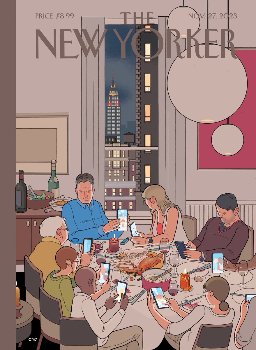 Et que dire de cette terrible couverture de The New Yorker (nov. 2023) illustrée par Chris Ware?