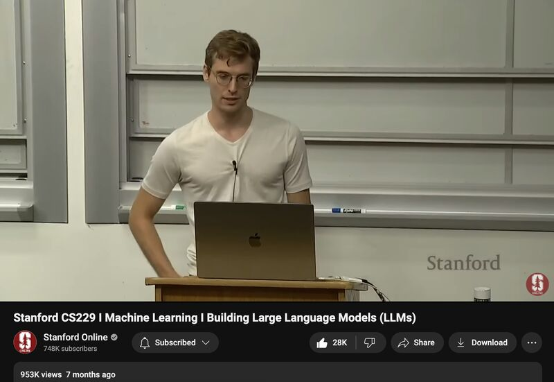 aaditsh's tweet image. Stanford packed 1.5 hours with everything you need to know about LLMs.
It explains why scale beats architecture and data beats genius.
The clearest crash course on how AI actually works. Save this for later.