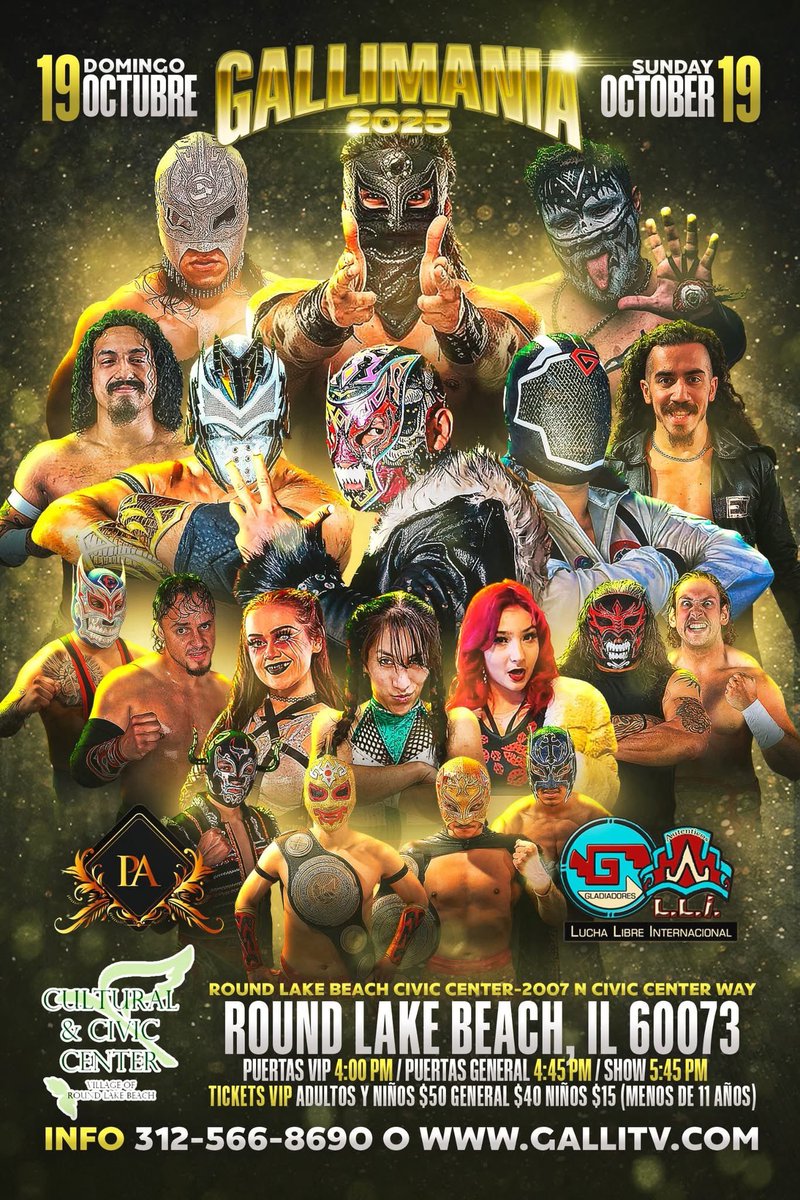 Tomorrow in Round Lake Beach! Galli-fricken-mania

#Galli #Lucha #LuchaLibre #indies