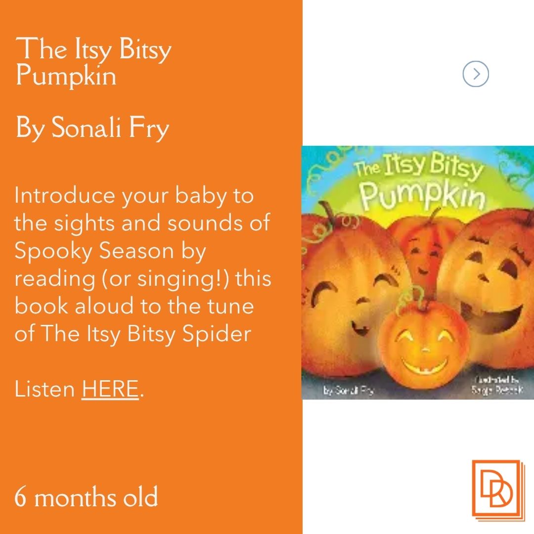 DDReading's tweet image. Prescription for Reading #2 for October 2025! Ages 6-12 months.
Itsy Bitsy Pumpkin: ow.ly/kAtS50XevC5 
Learn more at: ow.ly/SoG950XevC4
#booksforkids #books #parenting #kids