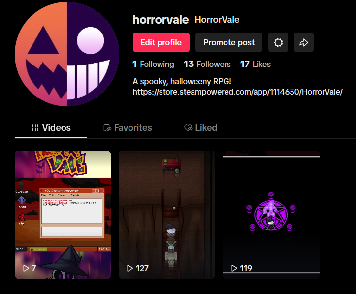 HorrorVale's tweet image. DID YOU KNOW?
HorrorVale has an official Tiktok account!
And now we&apos;re actually going to start using it!