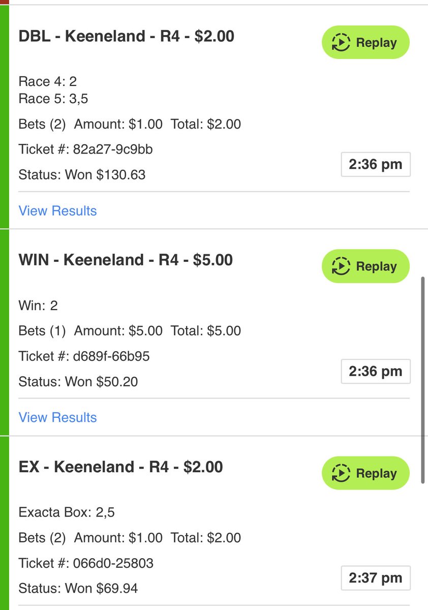 First tickets I’ve cashed at Keeneland all meet. Been brutal up to this point