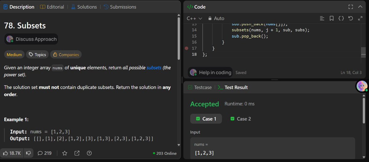 HimeshV21112003's tweet image. Day 100 of #LeetCode100Days 🏁
📌 Today’s Problems:
🔹 Generate Parentheses
🔹 Subsets
💯 Completed the #100DaysOfCode challenge!
This journey was full of logic, patience, and growth 🚀
From arrays to graphs to recursion — every topic made me sharper 💪
#LeetCode #DSA