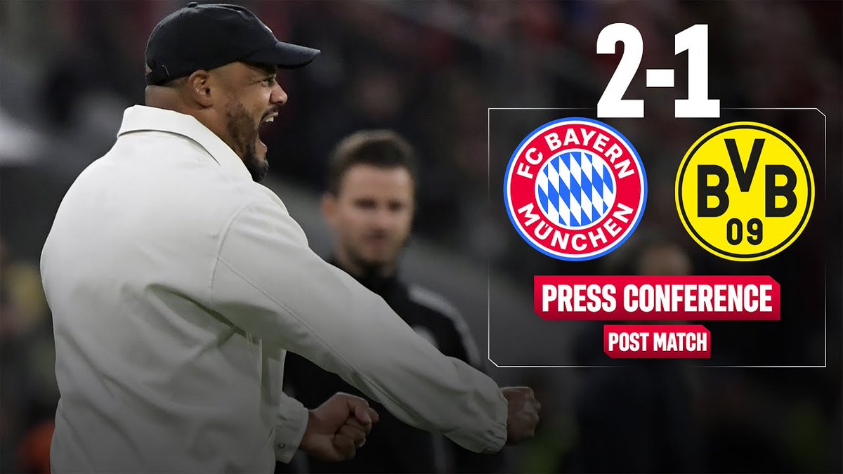 FCBayern's tweet photo. 🔴🎙️ Jetzt LIVE: Vincent Kompany spricht nach dem Topspiel-Sieg gegen Dortmund!

📺 https://t.co/STc1i99K1h https://t.co/5nFr6RF7Ls