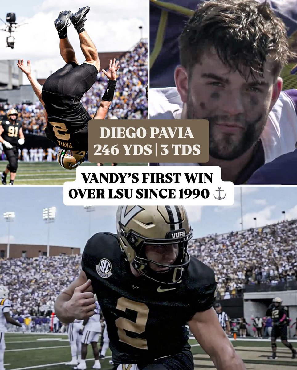 ESPN (@espn) on Twitter photo VANDY TAKES DOWN LSU IN NASHVILLE ⚓️
Vandy gets a Top-10 win and moves to 6-1 🔥 VANDY TAKES DOWN LSU IN NASHVILLE ⚓️
Vandy gets a Top-10 win and moves to 6-1 🔥