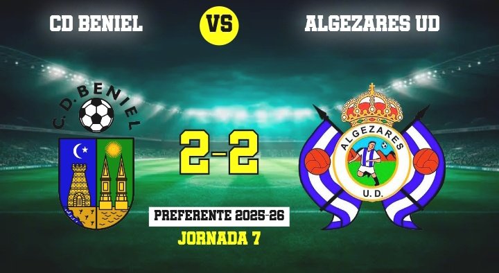 Preferente Autonómica

CD Beniel  2 - UD Algezares 2.
Punto primero para un colista que trató de competir hasta el final.