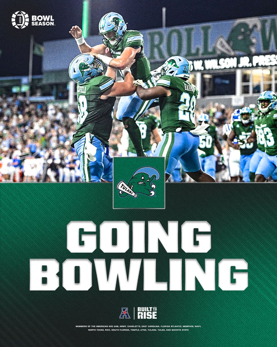 𝐓𝐔𝐋𝐀𝐍𝐄 𝐈𝐒 𝐁𝐎𝐖𝐋 𝐁𝐎𝐔𝐍𝐃 🏆🏈

#BuiltToRise x #AmericanFB