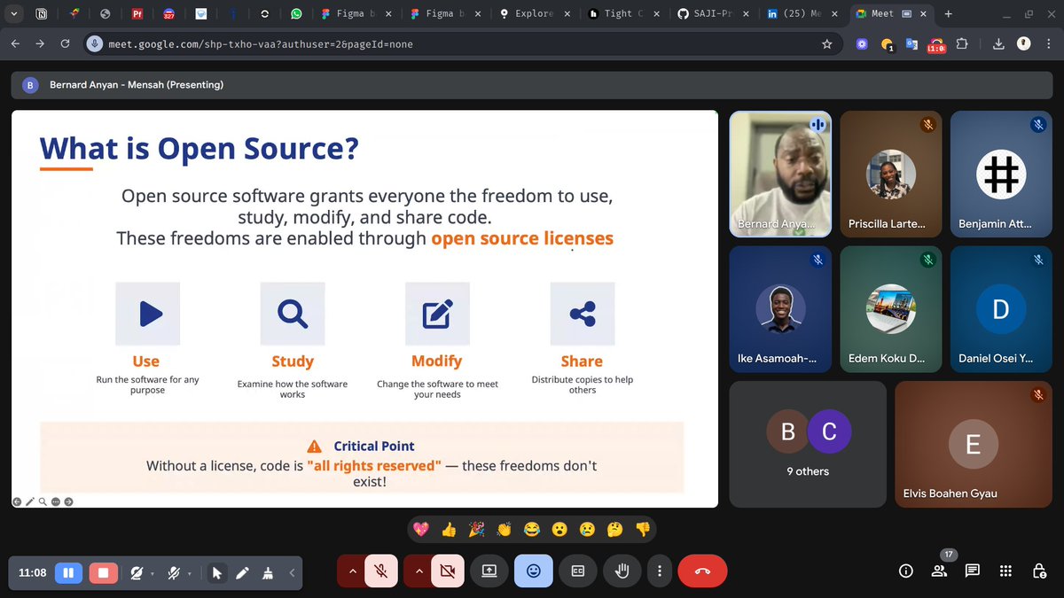 CodeContribute's tweet image. We are LIVE with Bernard, unpacking Open Source Licensing, the do’s, the don’ts, and everything you need to know before contributing or building your next open source project.
Join the conversation!
🔗 luma.com/am9myoaf