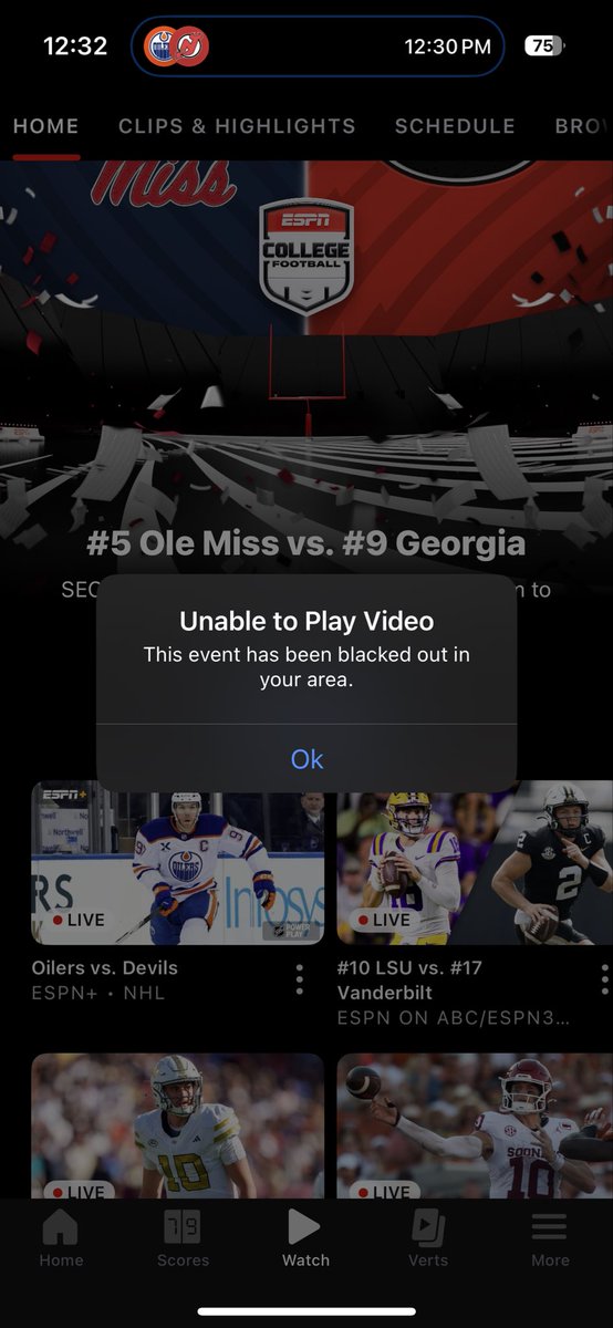 Douggler's tweet photo. Why is a @EdmontonOilers vs @NJDevils game in New Jersey blacked out in Oregon @espn ??? https://t.co/z3GMmL2zFs