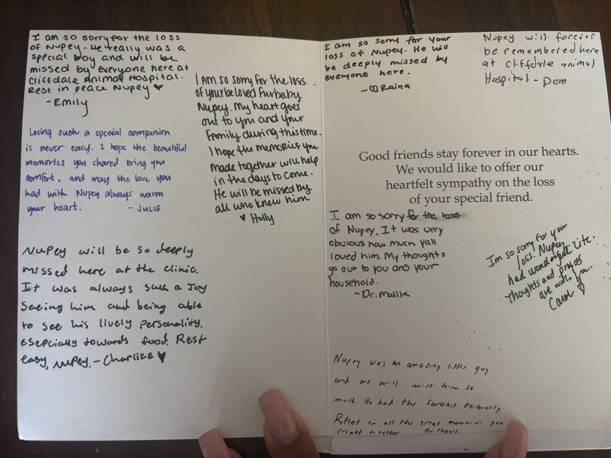 I came home to the sweetest card from the Animal Hospital. Missing my sweet boy today. 🐾