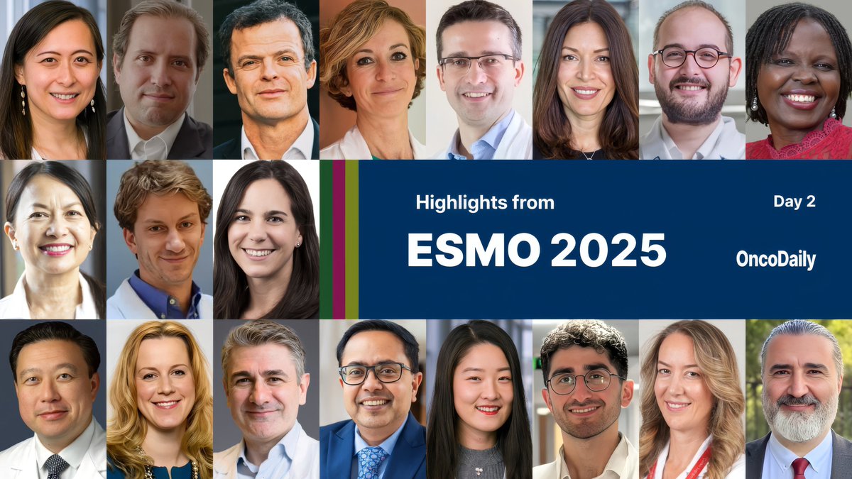 oncodaily's tweet photo. ESMO 2025 Day 2 Highlights Not to Miss

@myESMO @StephenVLiu @Tony_Calles @tompowles1  @DrAngelaLamarca @matteolambe @DrYukselUrun @QianJanieQin @CathyEngMD @darioT_ @SergeyBadalyan1 @PriscaGithuka2 @ErikaHamilton9 @neerajaiims @Yvonne_Diaz_ @Lucarecco @TiansterZhang @BianchiniGP @NReguart @tugbawitter

https://t.co/iOMOnyvabK

#OncoDaily #Oncology #Cancer #Health #Medicine #MedTwitter #MedEd #MedOnc #MedNews #ESMO #ESMO25 #ESMO2025