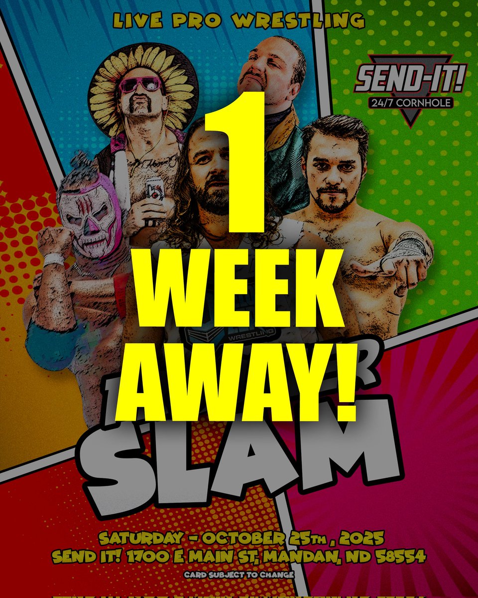 Tickets- bit.ly/46bGesA

Frontier Slam is just ONE WEEK AWAY!! Do you have your tickets yet? Front row is sold out, ONLY 2 VIP tables remain and general admission is moving fast!