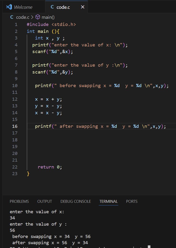 manas_upreti123's tweet image. Day 13 Can you swap two numbers without using a temporary variable? 🤔 #CodingChallenge #CProgramming #100daysofcode