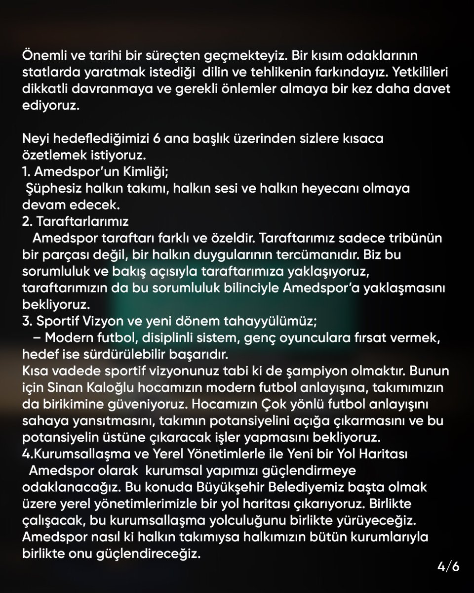 ✍️ Kulüp başkanımız Nahit Eren’den açıklama. 💚❤️