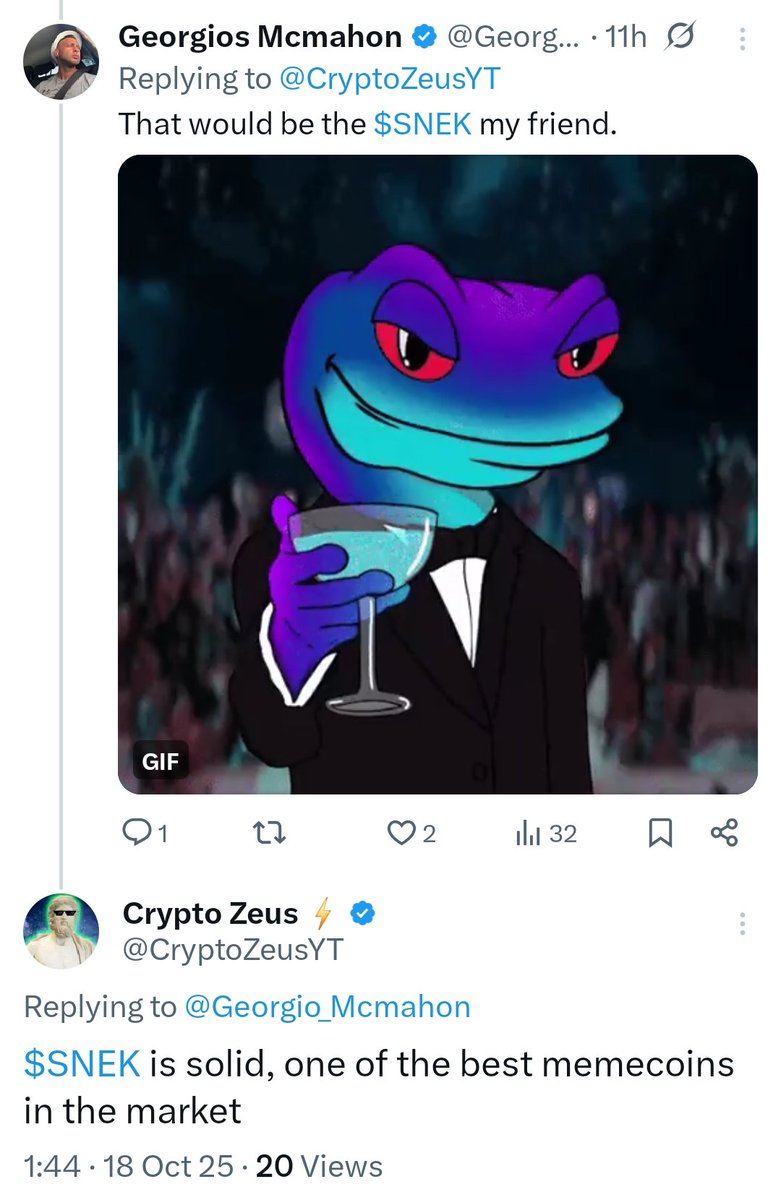 The biggest names in crypto already know; Snek is destined to be the #1 meme coin 🐍🔥

<a href="/snek/">Snek 🐍</a>
<a href="/CryptoZeusYT/">Crypto Zeus ⚡</a>