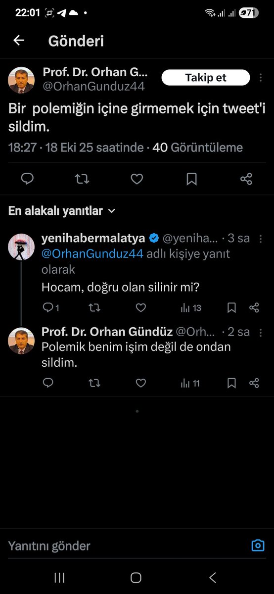Eğer ortada bir "cehalet" veya "gaflet" olsaydı, bilimsel verilerle çürütülürdü
· Silinen tweet, akademik tartışmanın yerini kişisel yorumlara bıraktığının göstergesi

· Akademisyenlerden beklenti, "polemiğe girmemek" değil
· Verilerle konuşmak, önyargılarla değil