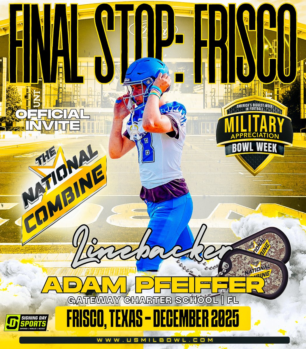 USArmyBowl's tweet photo. Adam Pfeiffer (@adampfeiffer101), #WeHaveAJerseyForYou at #TheNationalCombine. Click below to nominate an athlete: https://t.co/YUYSKWM8hz https://t.co/lurDSby1mo