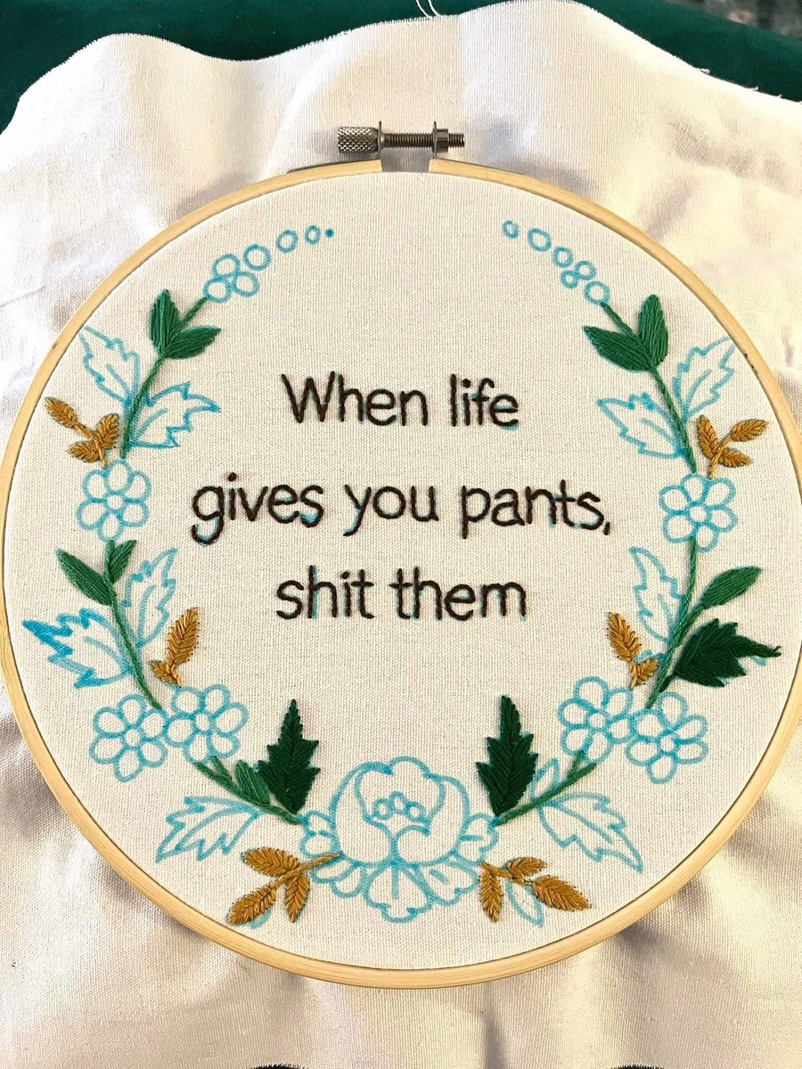theepatbennett's tweet photo. @Troyquan @travistefft @SamRobertsSXM 
Troy and Danielle took up needlepoint https://t.co/dCTKnPGuGU