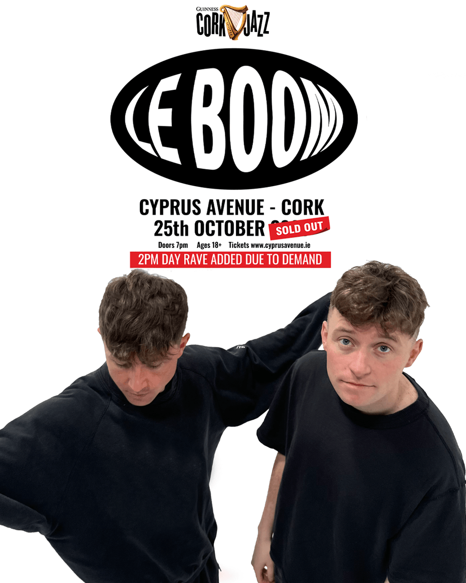 CyprusAveCork's tweet photo. @weareleboom are two brothers making high energy dance music who's sound has been described as “4am chats with your mates". Emerging from secret raves, the infectious energy of their live performance has prompted lightning-fast sellouts for dates across Europe. https://t.co/khj42QPHTn