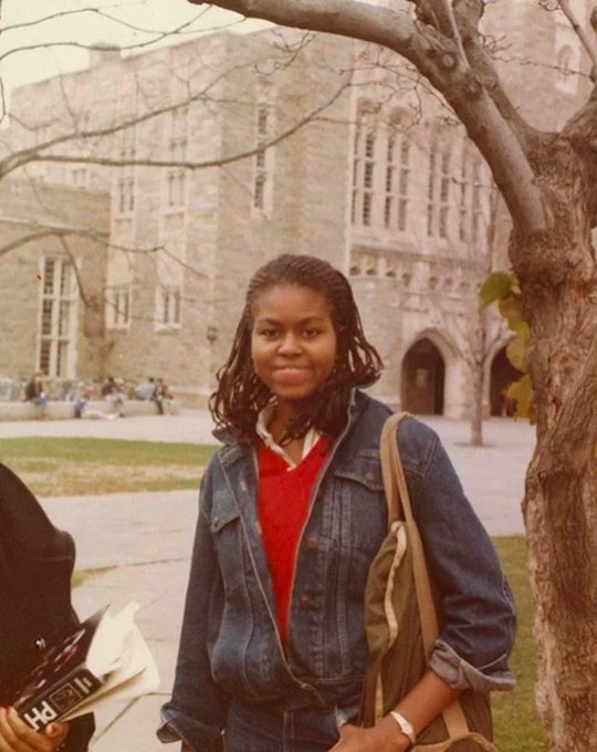 Michelle Obama as a young student at Princeton University in the early 1980s