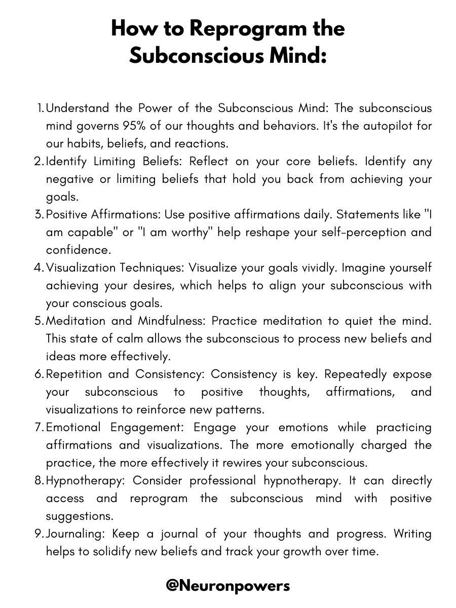 How to reprogram your subconscious mind