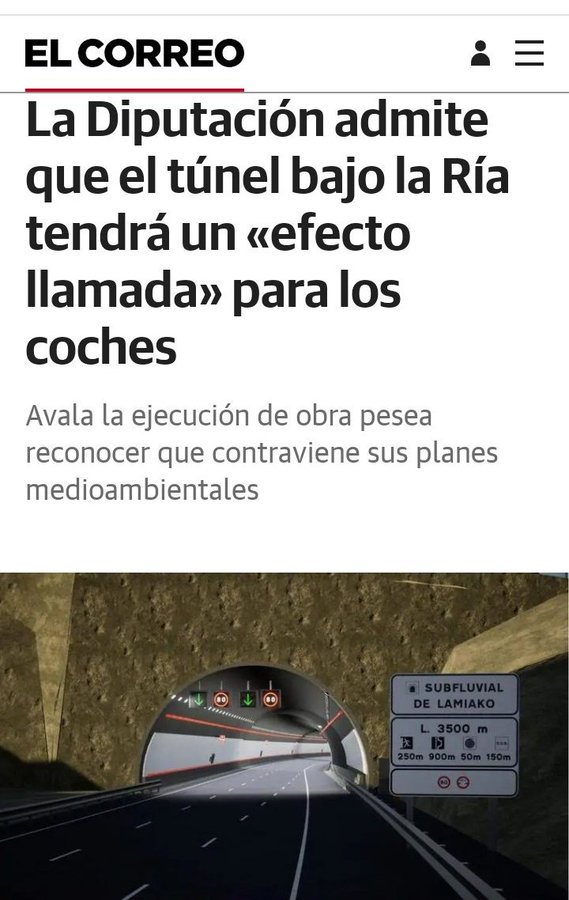 Transporte público de calidad y no un Subfluvial que destroce zonas verdes,agriete viviendas,aumente el uso del coche y nos cueste más de 600 millones de euros para engordar las arcas de sabin echea. 
Pnvmafia