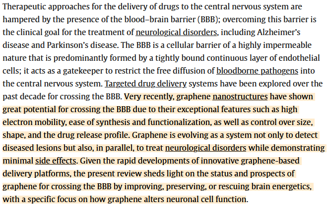 7SEES_'s tweet image. Graphene-Oxide is probably the BioDigital Agendas best friend.
Small enough to pass the blood-brain barrier.
sciencedirect.com/science/articl…
Graphene-Oxide electrodes enable electrical stimulation of distinct calcium signalling in brain astrocytes. (They're blaming Tylenols impact of…